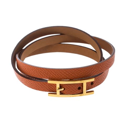 hermes orange leather wrap bracelet|authentic Hermes bracelets.